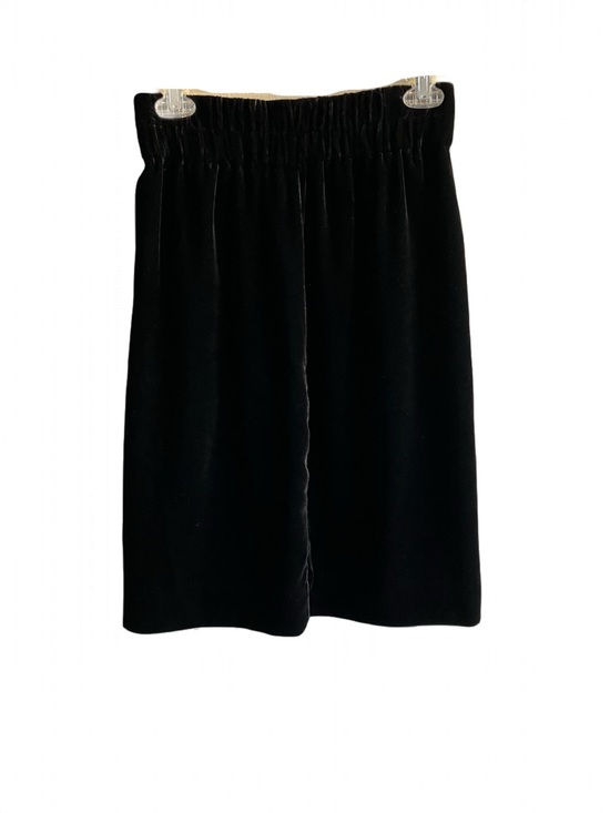 J. Crew Black Velvet Pull On Midi Skirt Size XS Pockets Elastic Waist Office - Picture 5 of 13